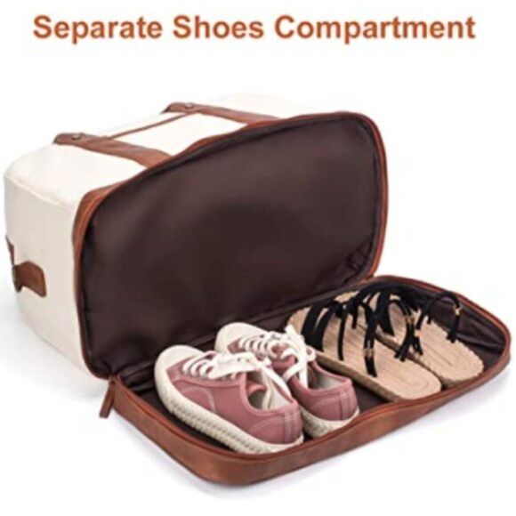 New Weekender Bag for Women Canvas Overnight Bag Large - Picture 6 of 8